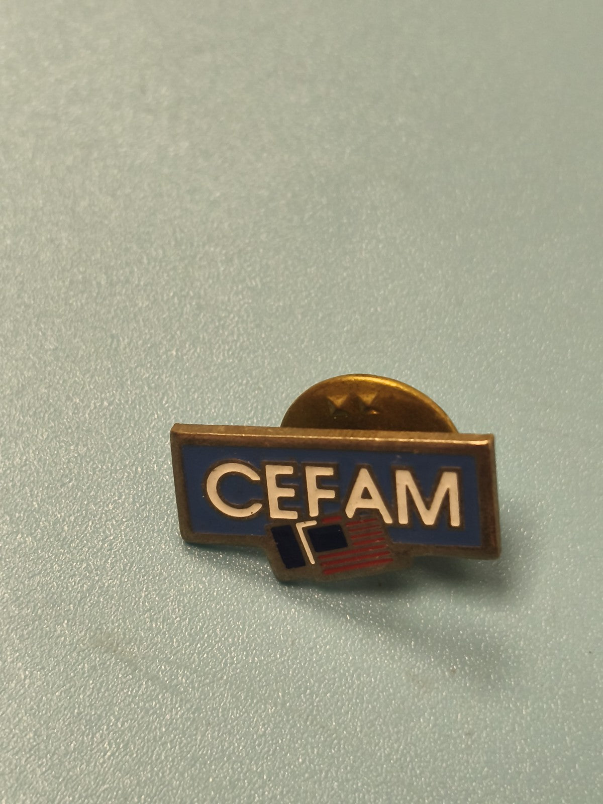 Vintage pin's CEFAM ancien, drapeaux France USA, collection, badge rétro
