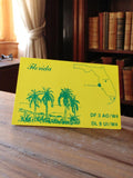 Carte QSL radio amateur vintage Florida jaune rétro HAM DX QSO USA