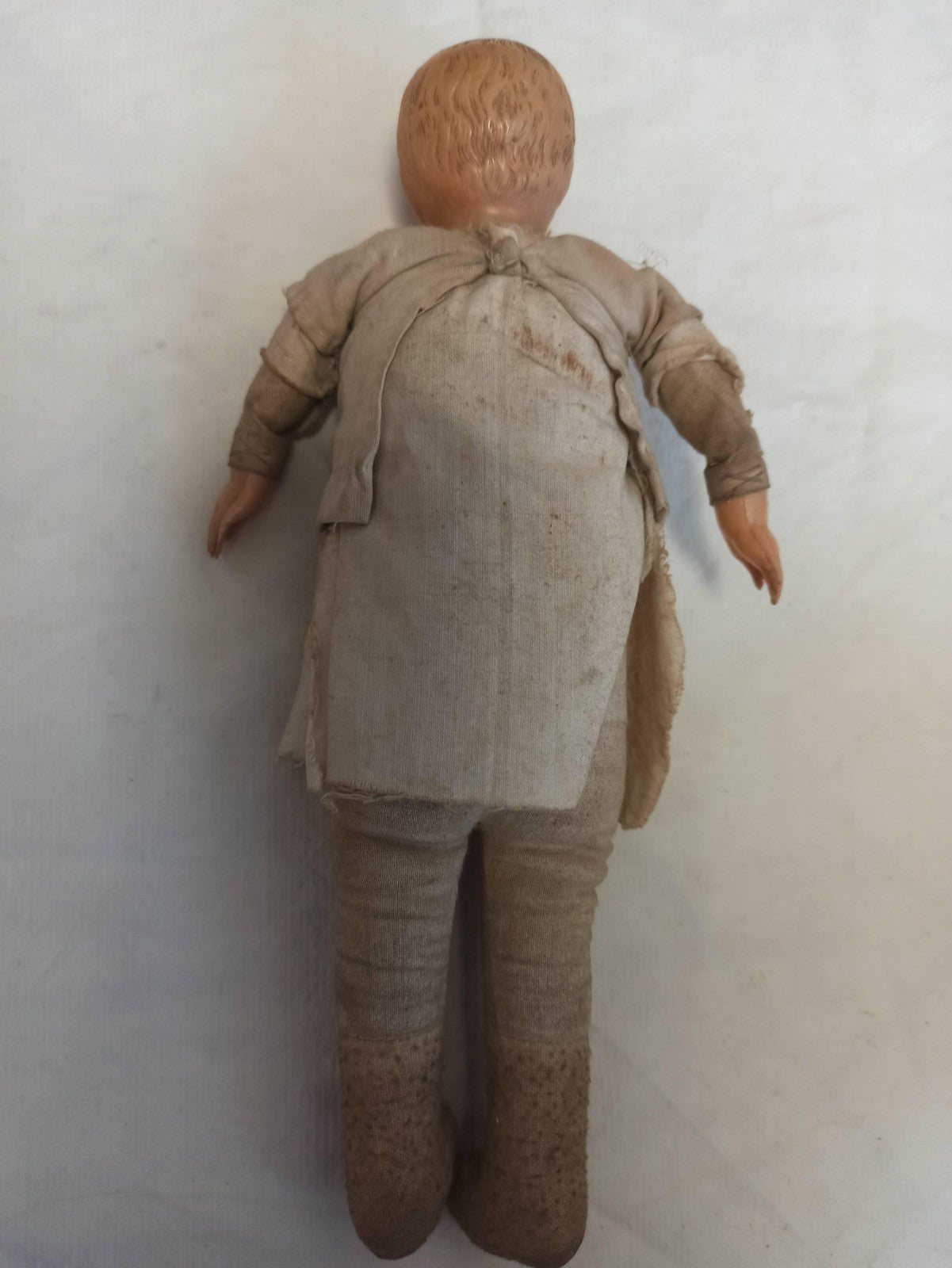 Poupée ancienne française tête biscuit tissu XIXe vintage rétro rare