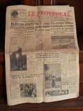 Journal ancien Le Provençal années 1950 presse vintage Marseille déco rétro