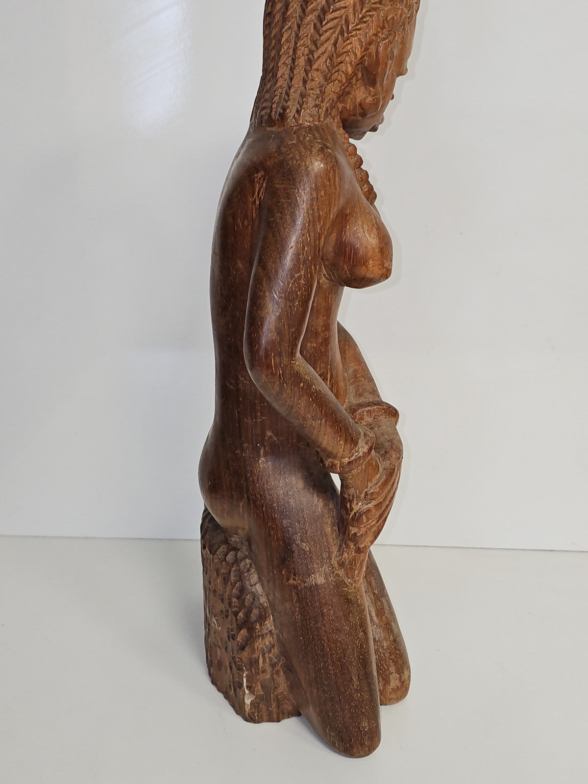 Sculpture africaine ancienne érotique bois massif grande taille vintage déco rar