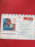 Enveloppe philatélie avion illustrée URSS 25 ans cosmonautique, oblitérée