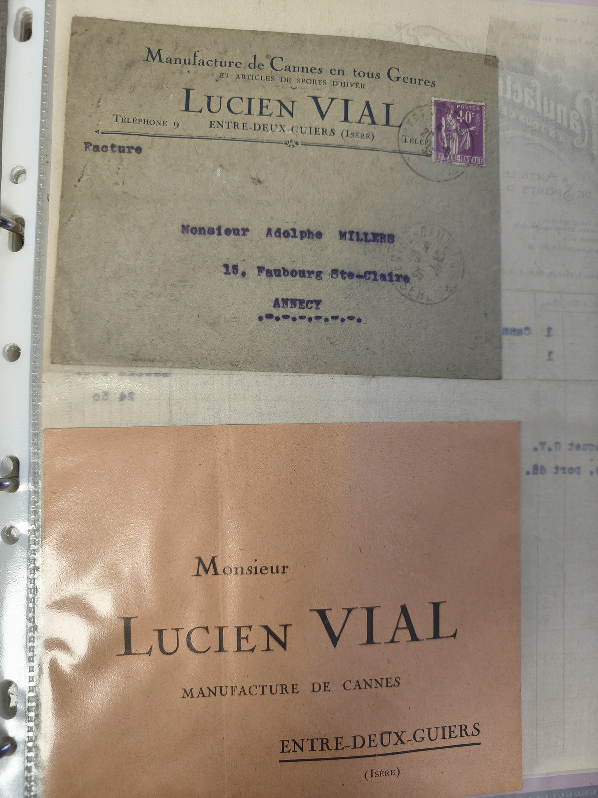 Lot anciennes enveloppes philatélie Lucien Vial Entre-Deux-Guiers Isère vintage