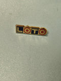 Vintage pin's Loto ancien bleu rouge doré jeu de hasard collection