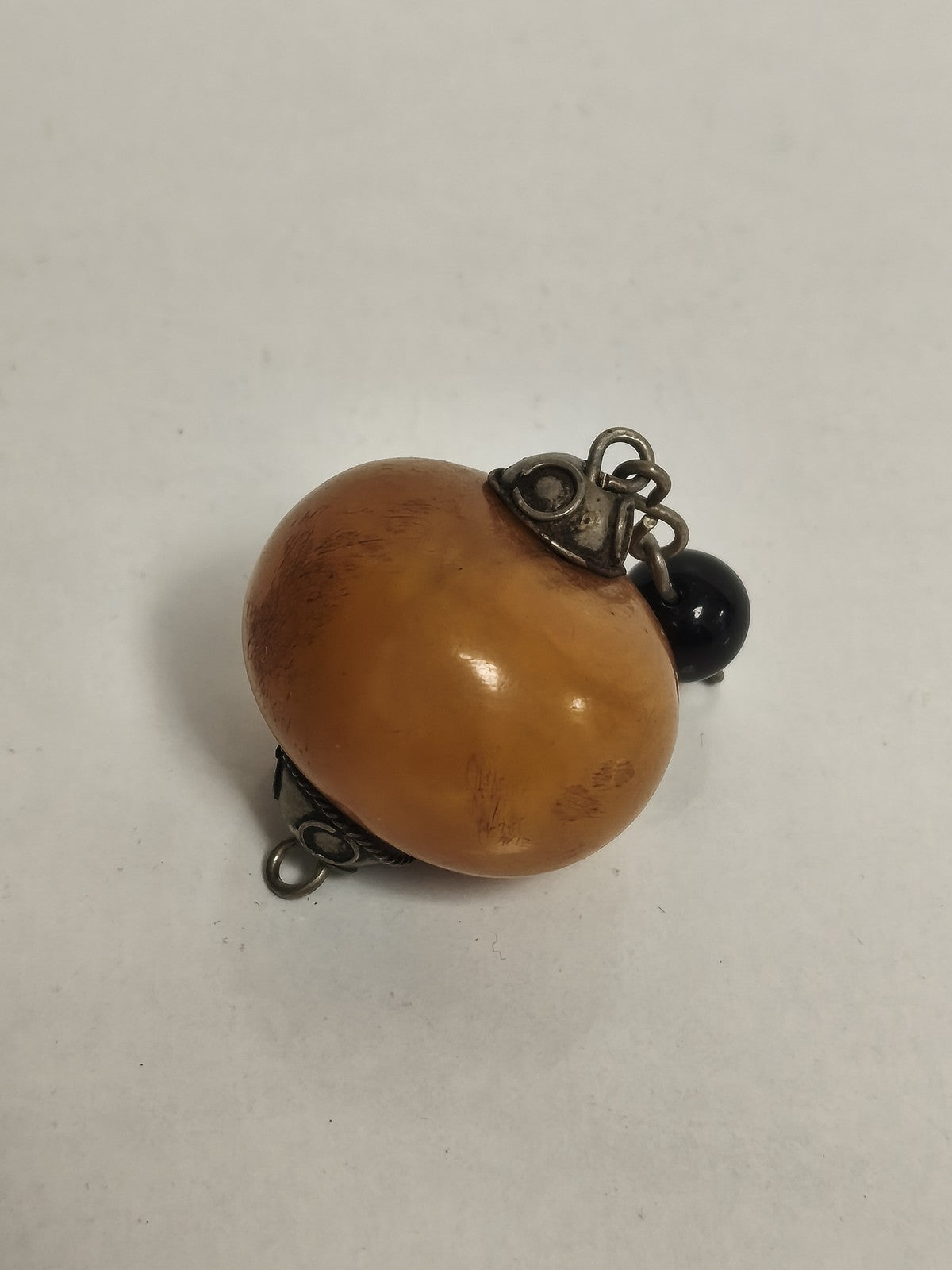 Vintage pendentif ancien en véritable ambre naturel, bijou rétro collection rare