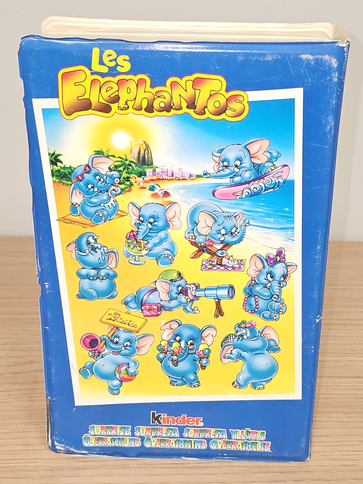 Coffret vintage figurines Kinder Les Elephantos ancien rare, collection rétro jo