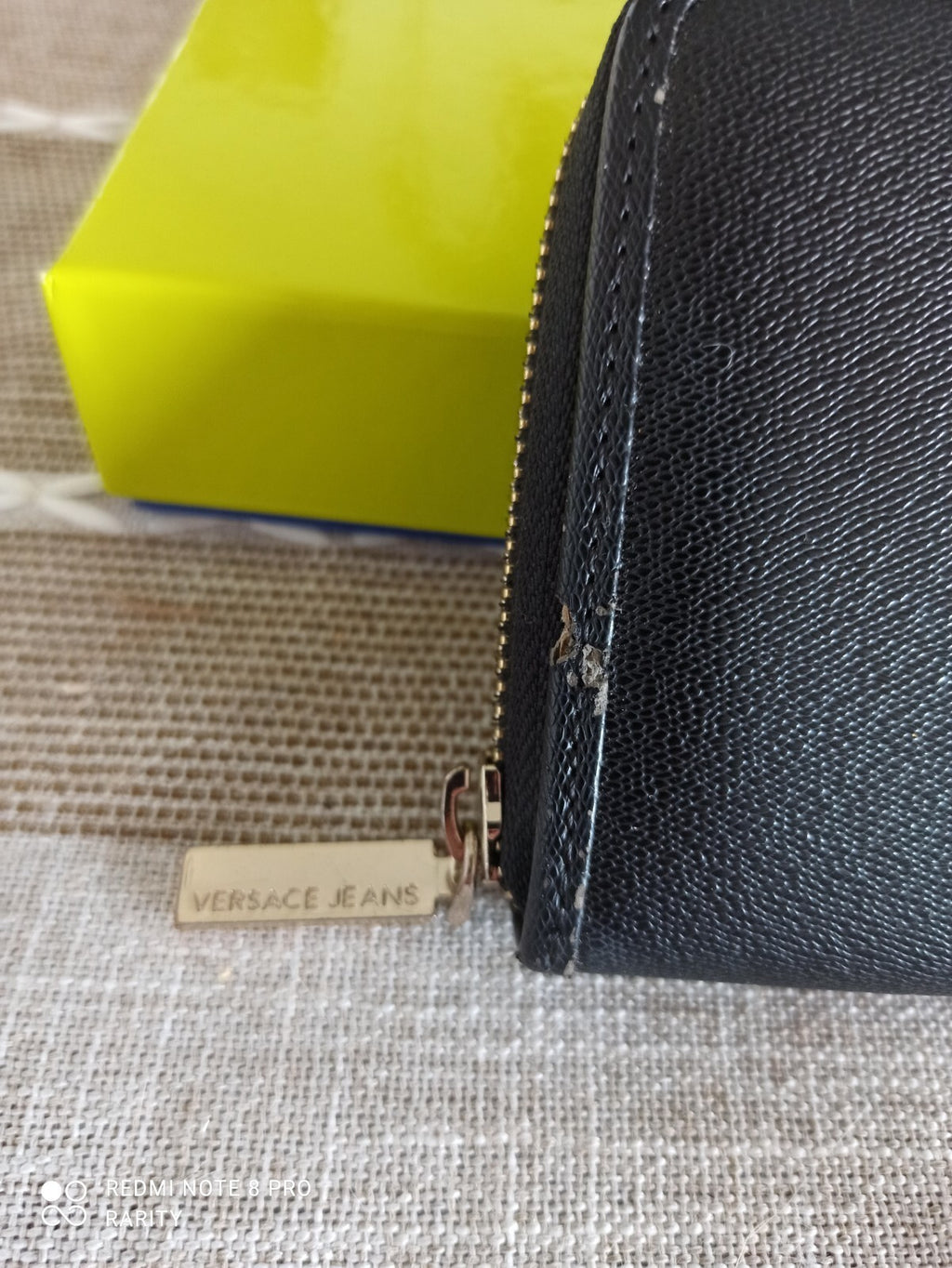 Portefeuille femme Versace Jeans noir zippé avec boîte et étiquette d?origine