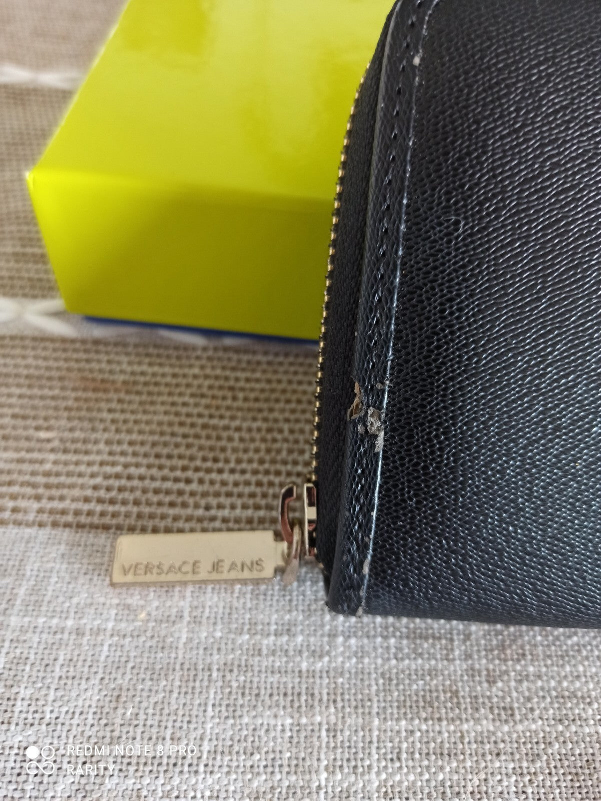 Portefeuille femme Versace Jeans noir zippé avec boîte et étiquette d?origine