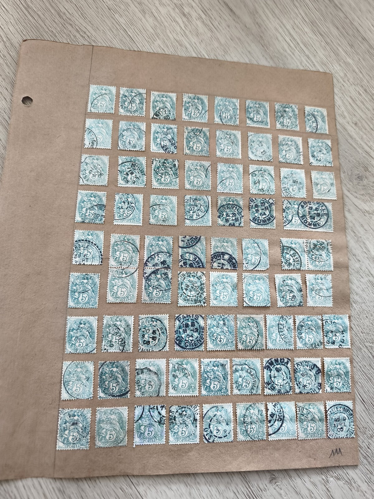 Gros lot anciens timbres étude Marianne France oblitérés planche philatélie