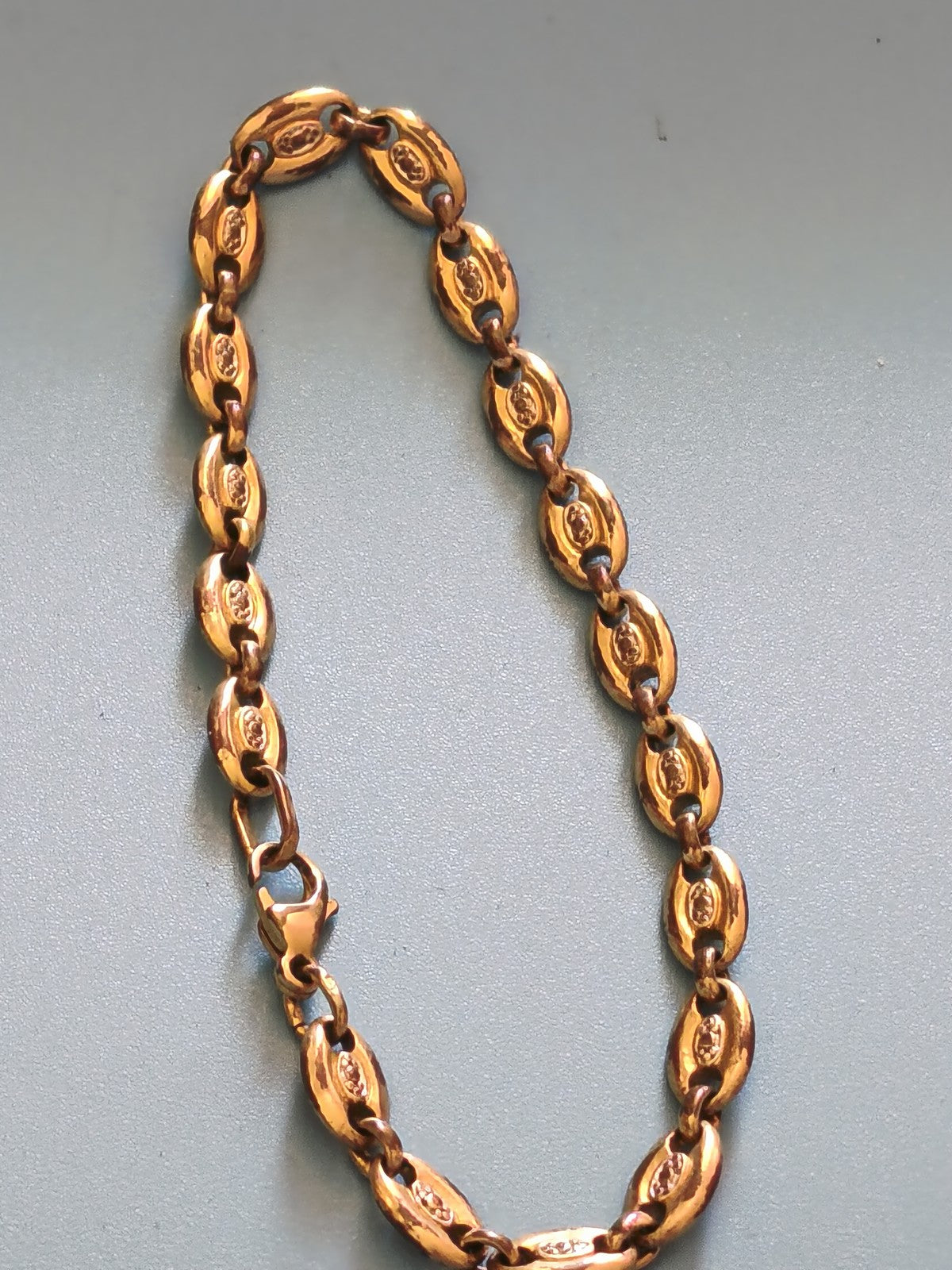 Bracelet vintage ancien plaqué or, bijou rétro collection, élégant occasion