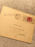 Lettre oblitérée Paris 1930 GPF Société Anonyme timbre rouge philatélie (Ref 27)