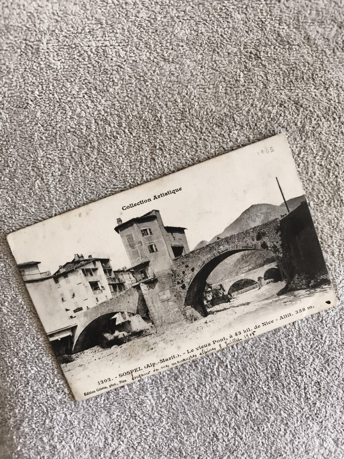 CPA Sospel Alpes-Maritimes vieux pont Collection Artistique photo noir et blanc