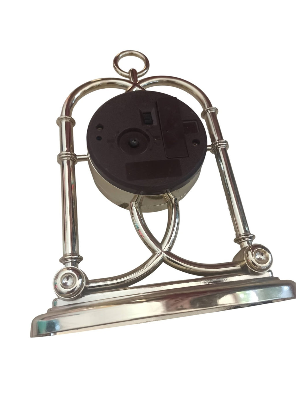 Horloge de table Citizen vintage quartz style rétro métal argenté déco