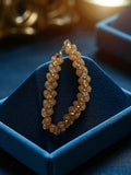 Bracelet vintage perles fantaisie dorées, bijou rétro ancien élégant