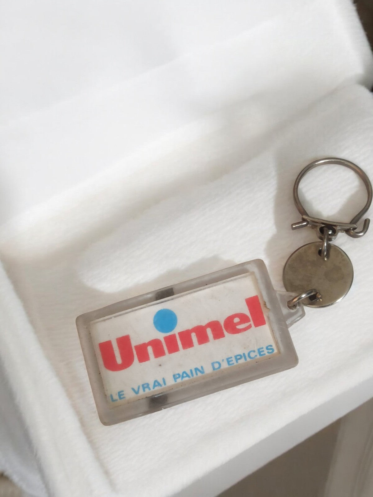 Porte-clés publicitaire ancien Unimel vintage rétro pain d'épices