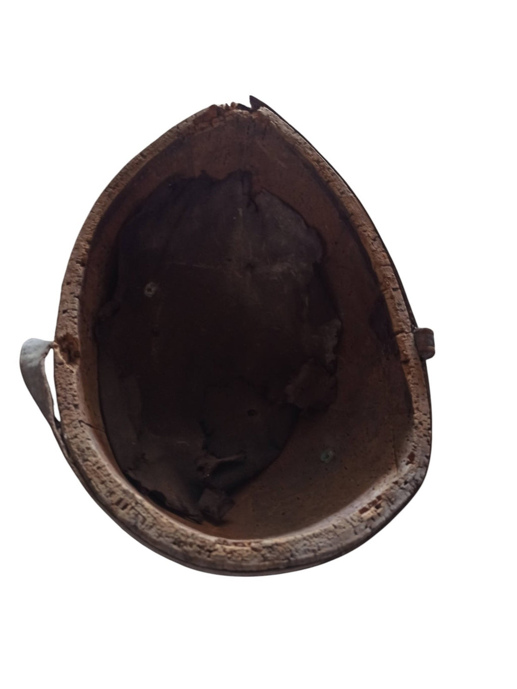 Casque rugby ancien cuir marron vintage années 30 rétro sport déco