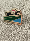Pin's vintage Hippodrome d'Auteuil course cheval émaillé badge ancien turf