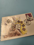 Ancienne enveloppe FDC Droits de l'Homme, timbre 1987, illustration colombe
