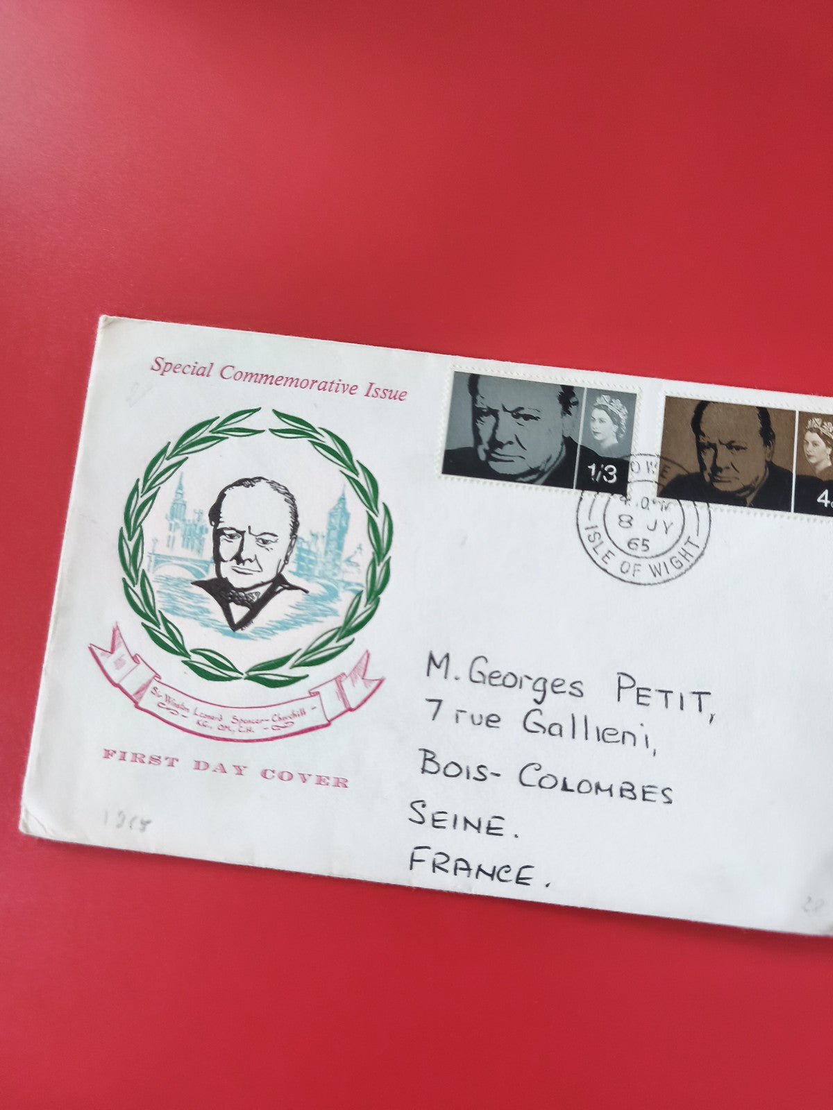 Enveloppe philatélie First Day Cover Churchill timbrée, commémorative Royaume-Un