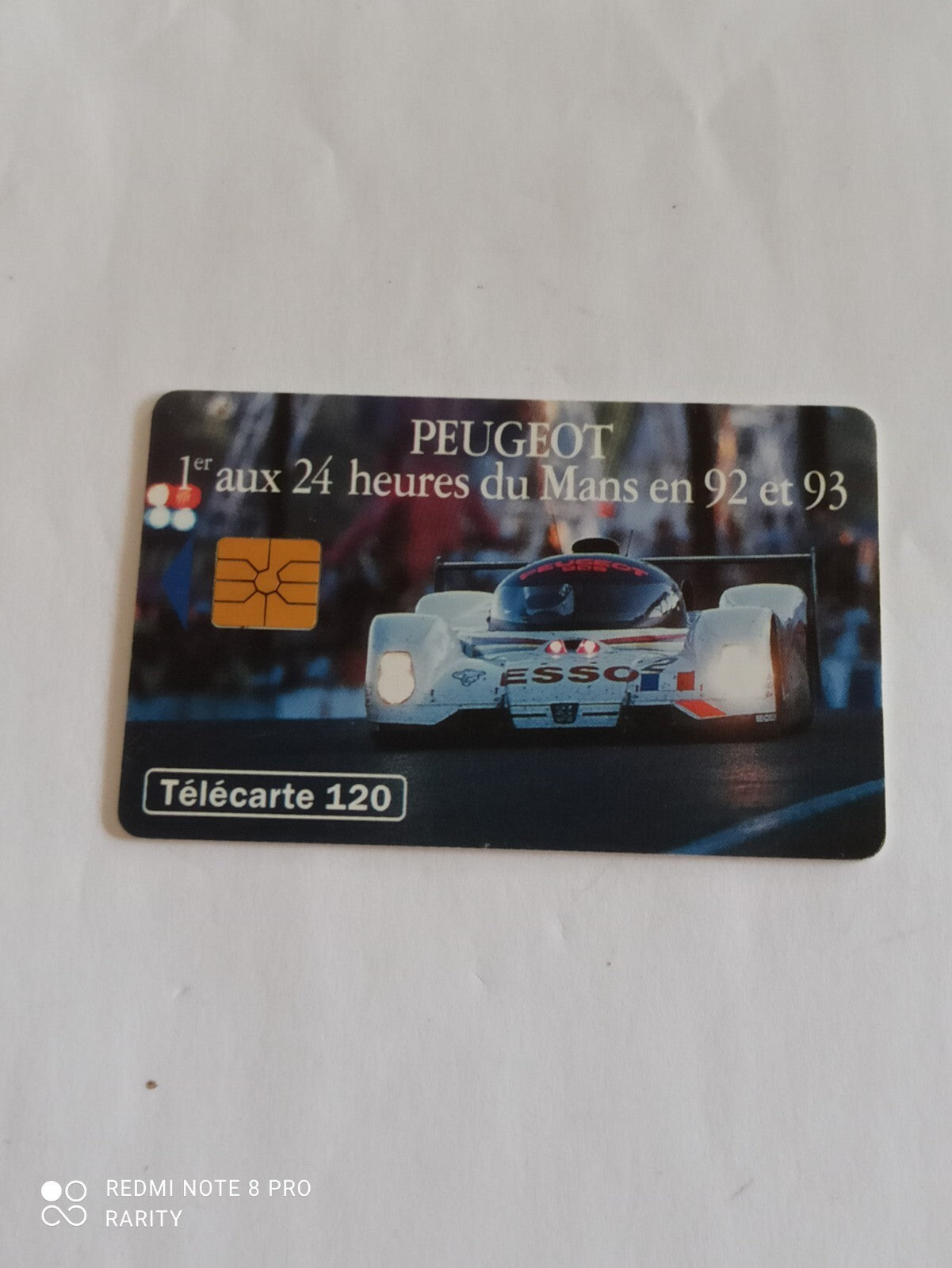 Télécarte Peugeot 24h du Mans 1992-1993 vintage, carte à puce auto