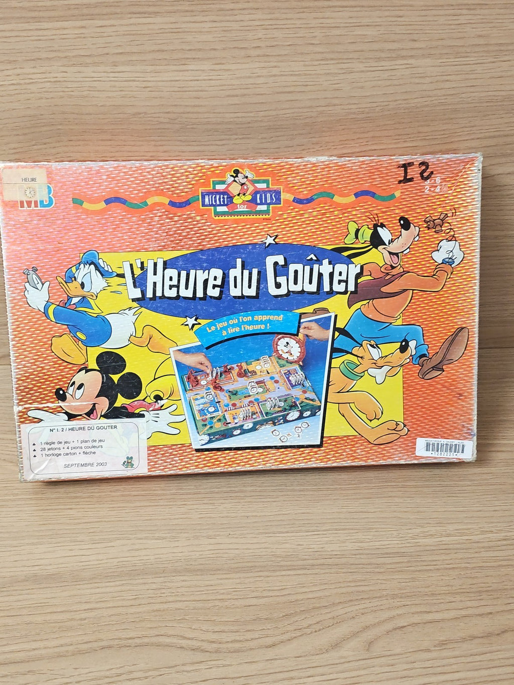 Jeu de société rétro Mickey L'heure du goûter ancien Disney en l'état