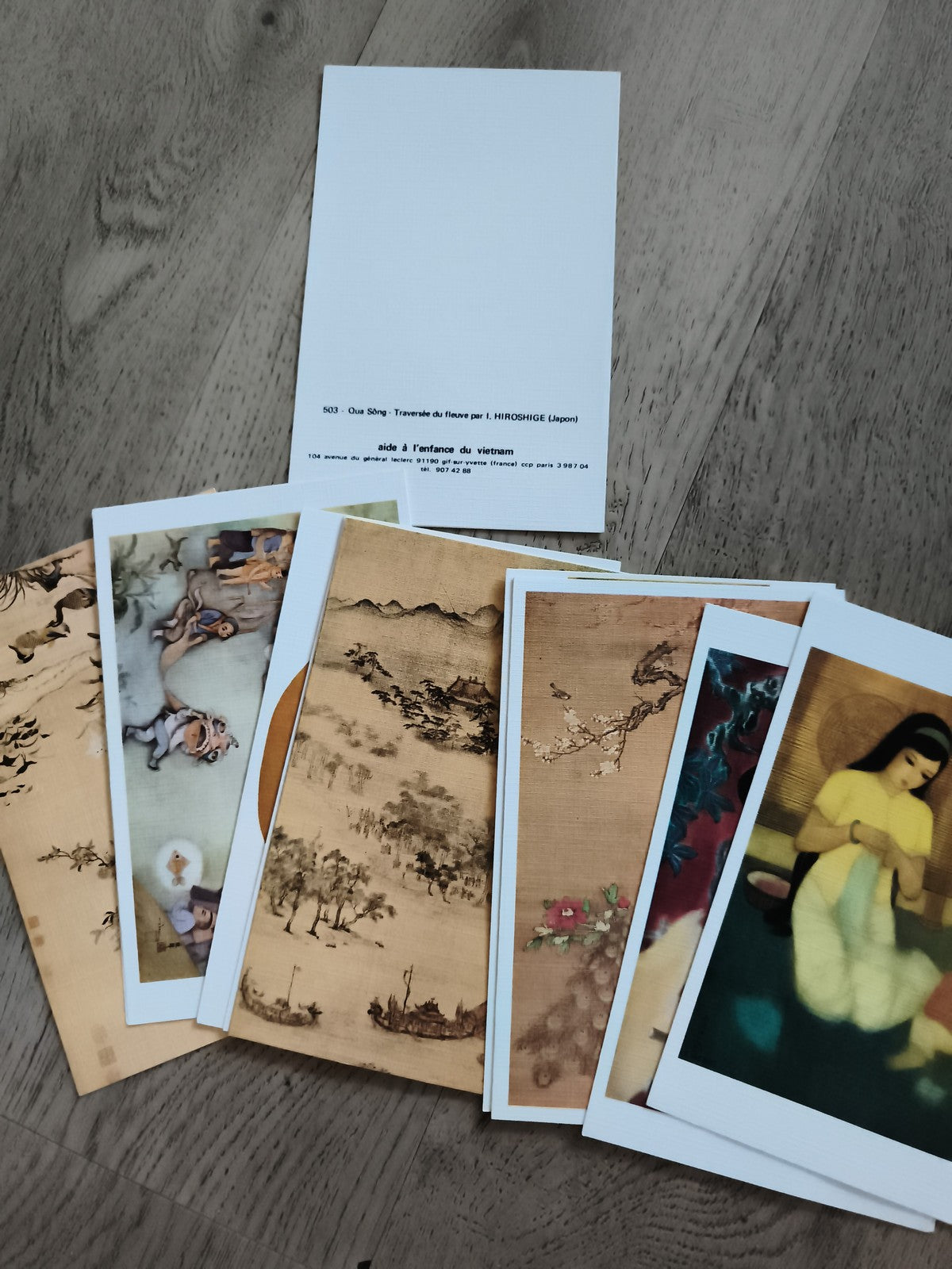 Cartes postales art asiatique Hiroshige Vietnam illustrations peinture