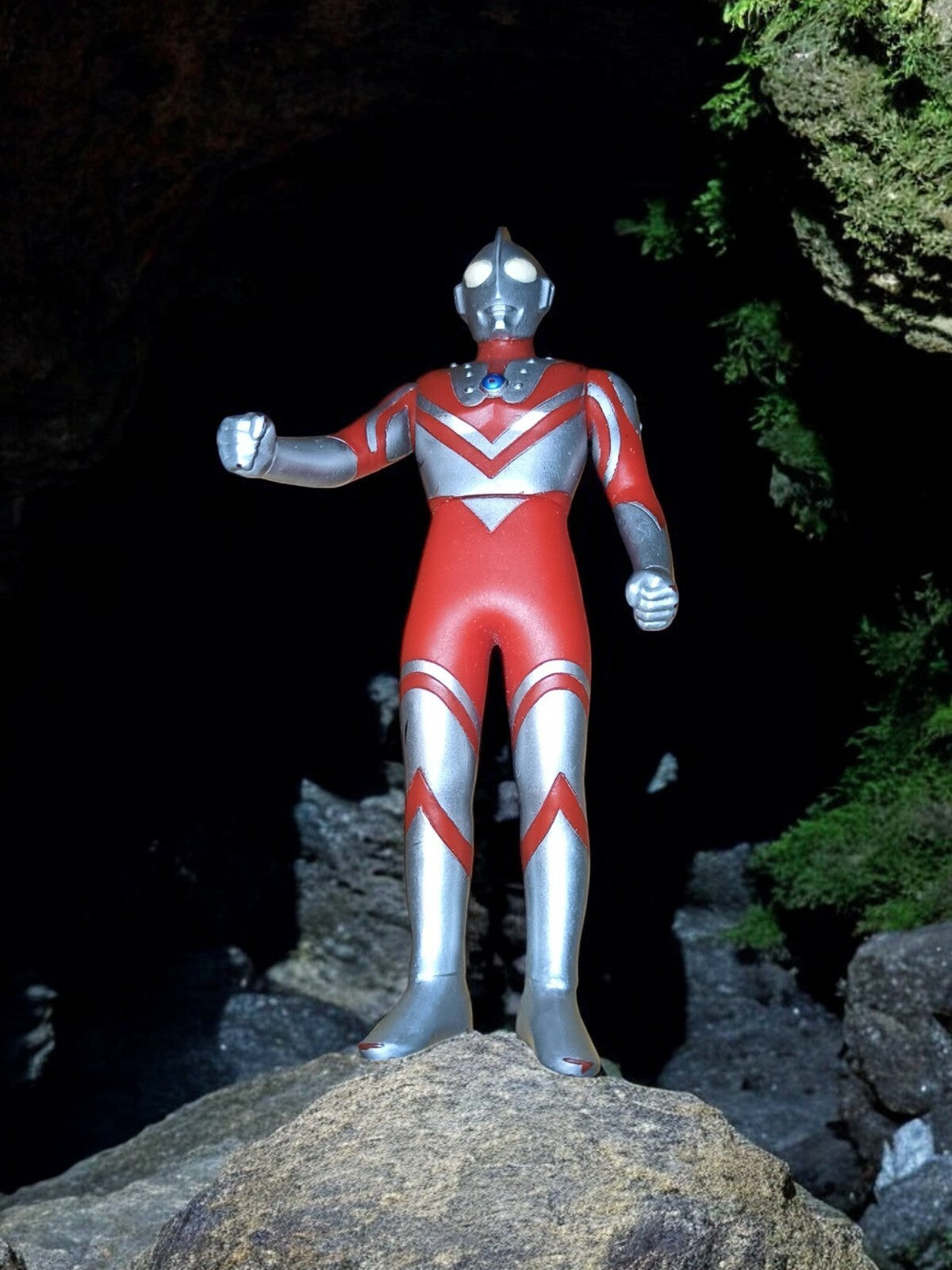 Figurine Ultraman Bandai Japan vintage rouge argent Série Hero jouet rétro