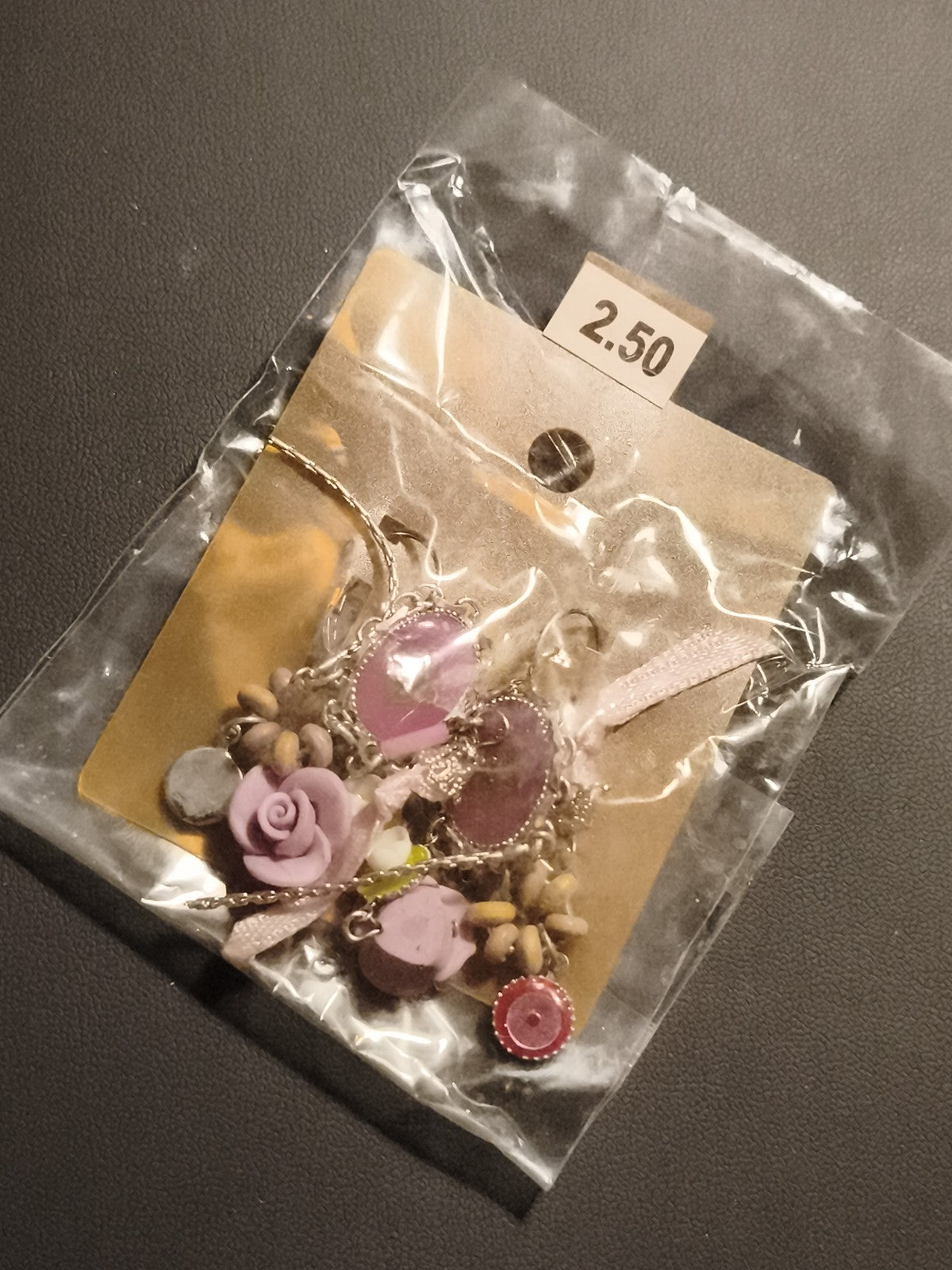 Boucles d’oreilles vintage fleurs mauve rose deadstock fantaisie rétro