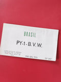 Carte radio QSL PY-1-B.V.W. Brésil, papier blanc, impression noire et verte