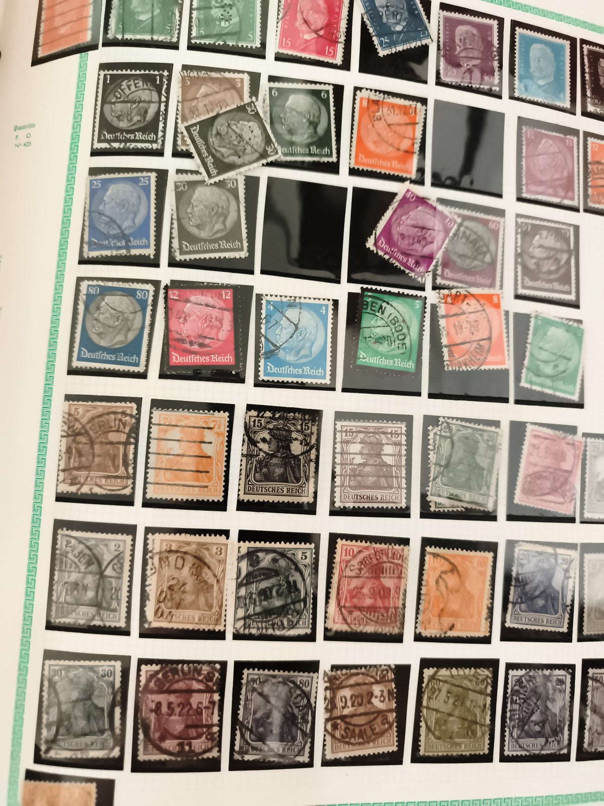 Timbres oblitérés Deutsches Reich Allemagne lot philatélie couleurs variées
