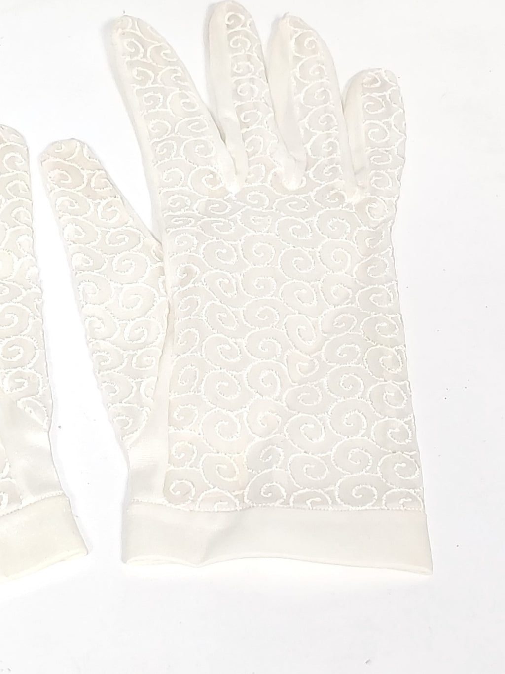 Paire de gants dentelle ancienne XIXe vintage rétro accessoire mode collection