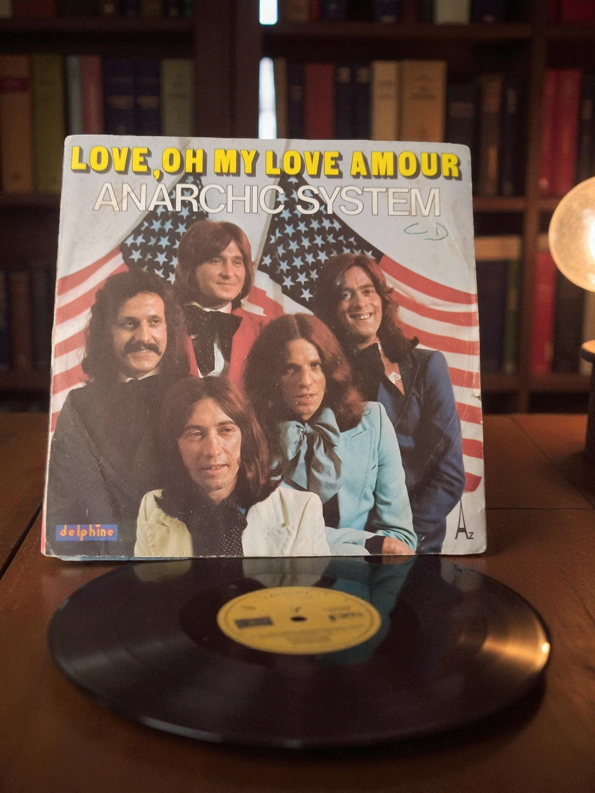 Disque vinyle 45 tours Anarchic System Love Oh My Love Amour vintage rétro Delph