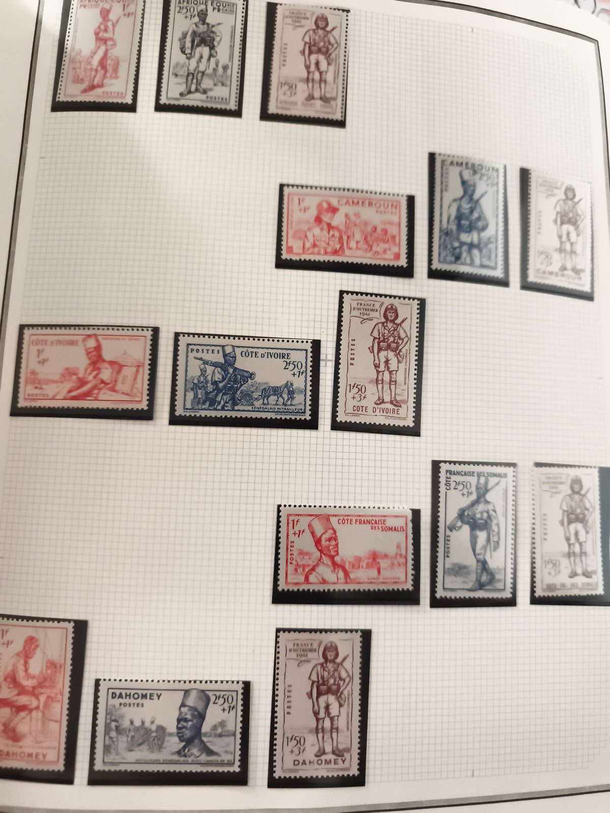Timbres anciens neufs Afrique colonies françaises Dahomey Côte d'Ivoire Cameroun