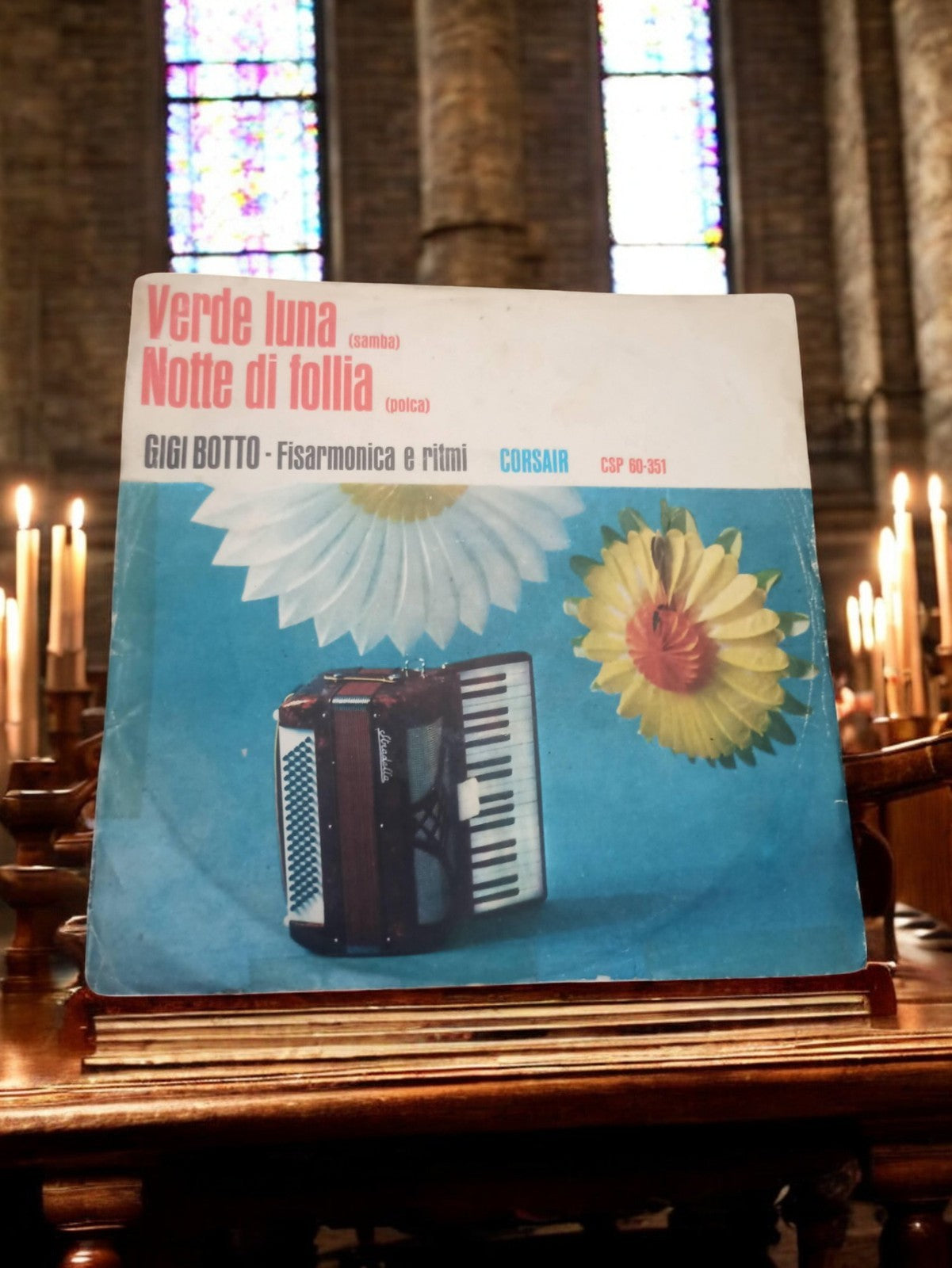 Vinyle 45 tours Gigi Botto Verde Luna Notte di follia vintage années 60