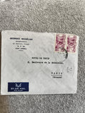 Lettre affranchie Syrie 2 timbres 20p Alep Paris cachet Georges Micaélian philat