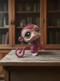 Figurine Petshop vintage singe rose yeux verts collection LPS occasion