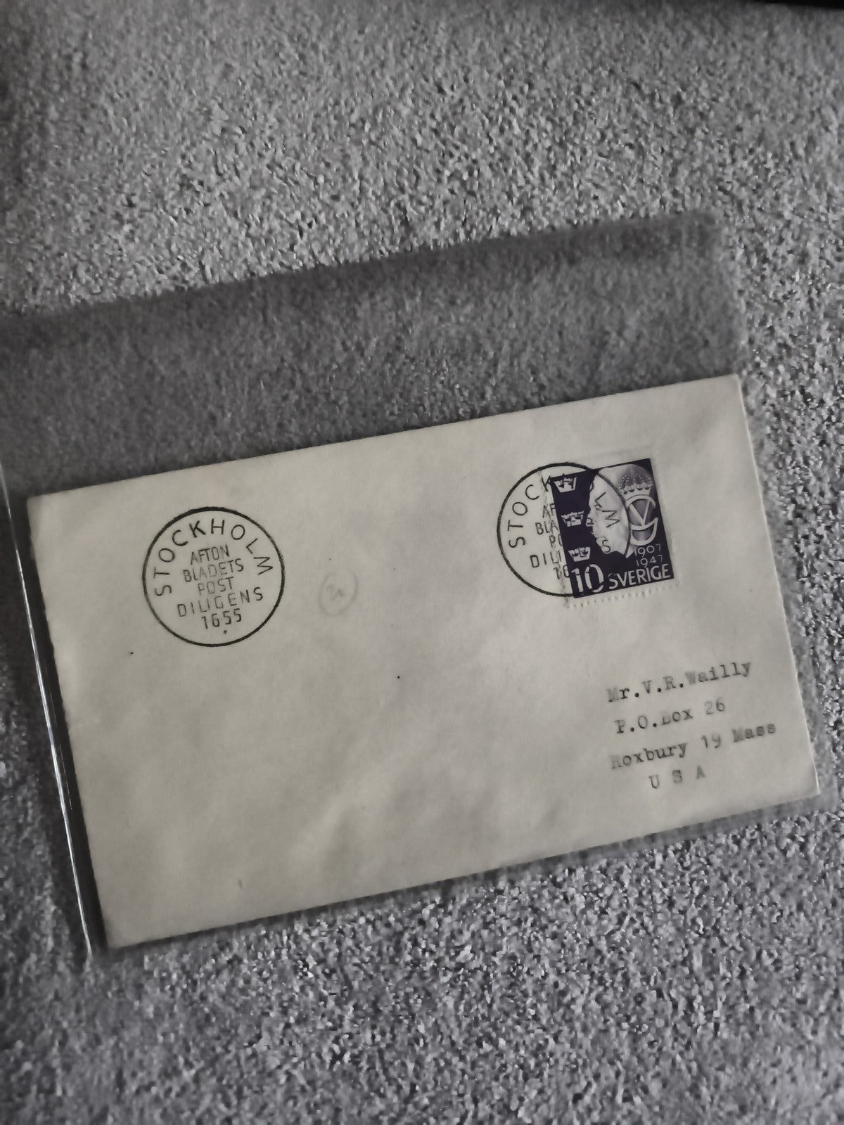 Lettre affranchie Suède 1955 timbre 110 Sverige Stockholm philatélie (Ref 27)