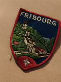 Écusson brodé ancien Fribourg Suisse, blason patch vintage broderie