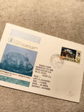 Lettre 1er vol Hovercraft VT1-001 Jersey 1971 timbre cachet philatélie (Ref 27)