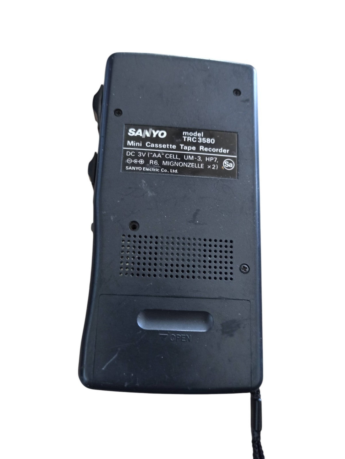 Magnétophone vintage Sanyo TRC 3580 mini cassette noir dictaphone rétro
