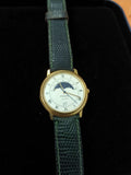Montre Frojo homme vintage quartz phase lune plaquée or rétro