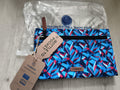 Pochette avant Cabaia motif bleu rouge 24 cm neuve accessoire sac