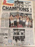 Ancien journal Provençal OM champions Papin buts Marseille vintage football