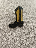 Pin's vintage botte cowboy noire dorée western émaillé rétro (Ref 6)