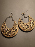 Boucles d'oreilles anciennes fantaisie filigrane doré style oriental pierres vio