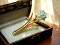 Broche fleur vintage dorée métal, style Art nouveau, bijou fantaisie
