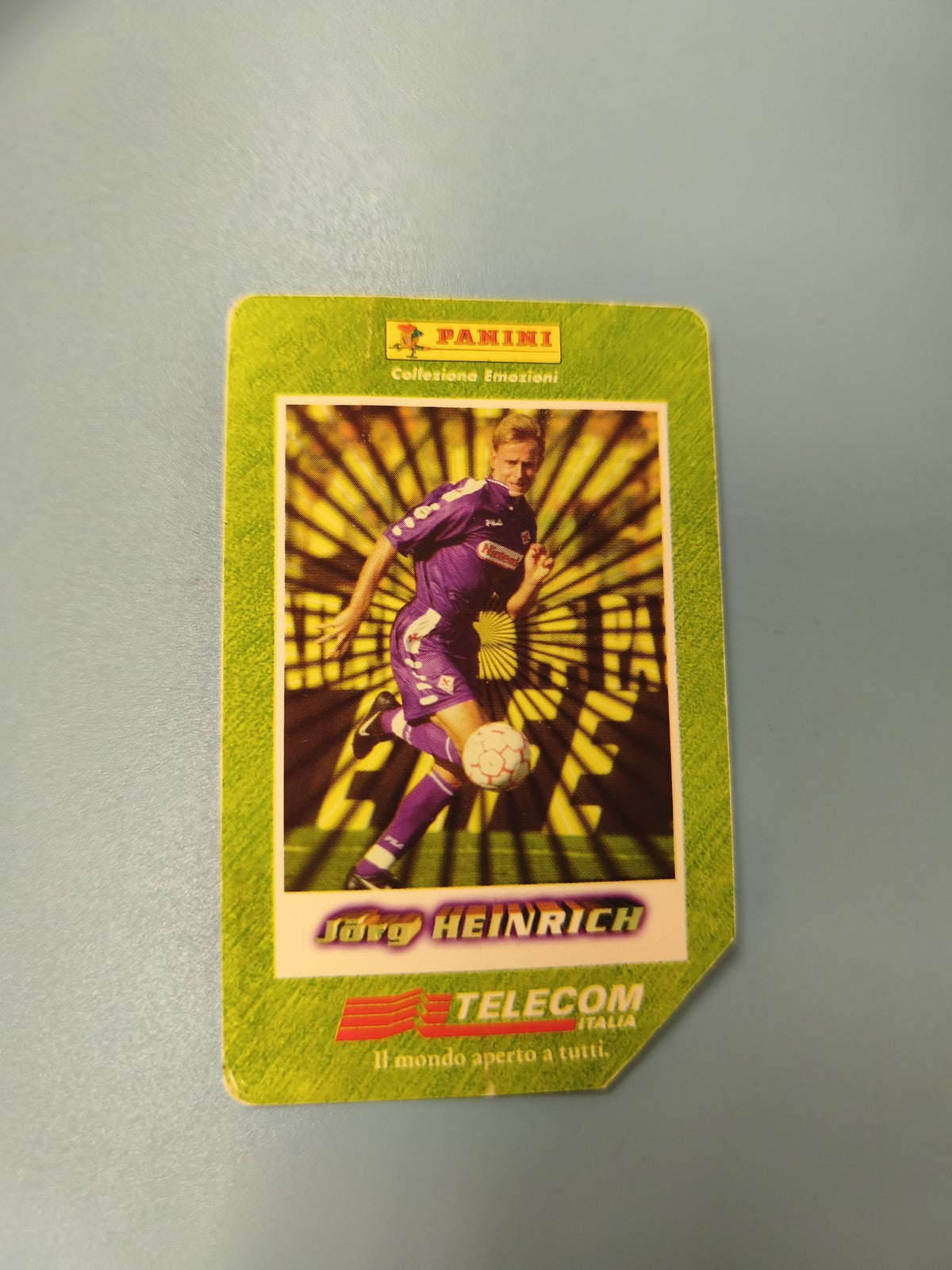 Ancienne télécarte Panini Jorg Heinrich football Telecom Italia collection vinta