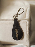 Porte-clés ancien cuir véritable femme art déco vintage rétro accessoire