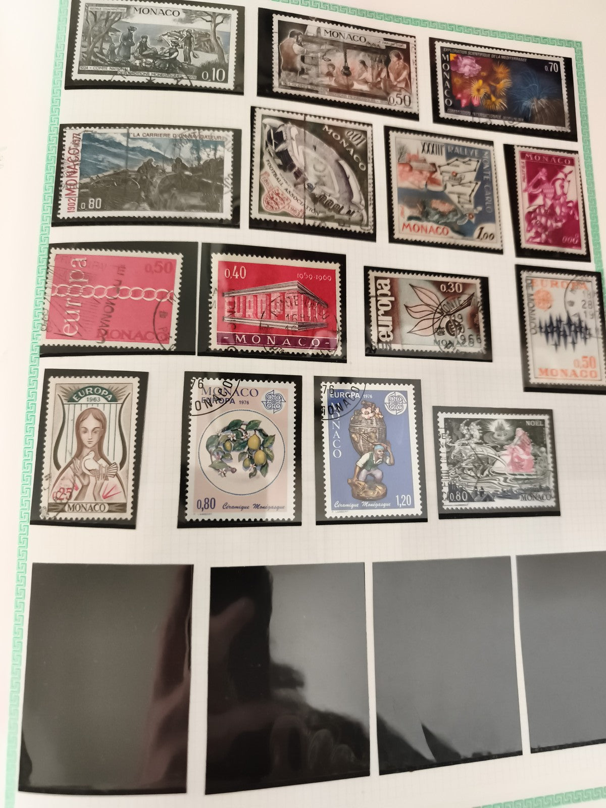 Timbres Monaco oblitérés thématiques XXe siècle philatélie lot varié