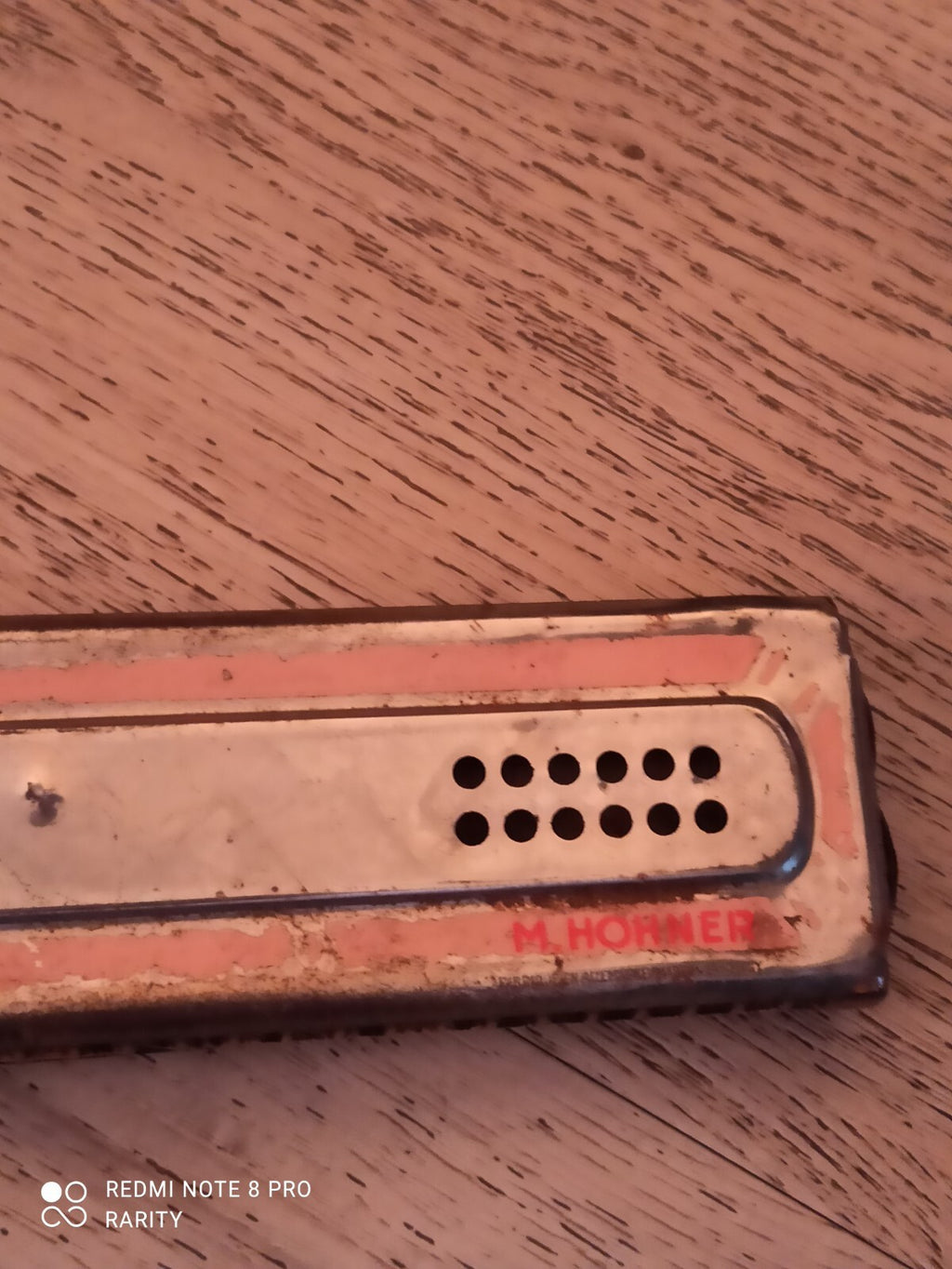 Harmonica ancien M. Hohner Echo-Luxe, vintage, état usé, instrument à vent
